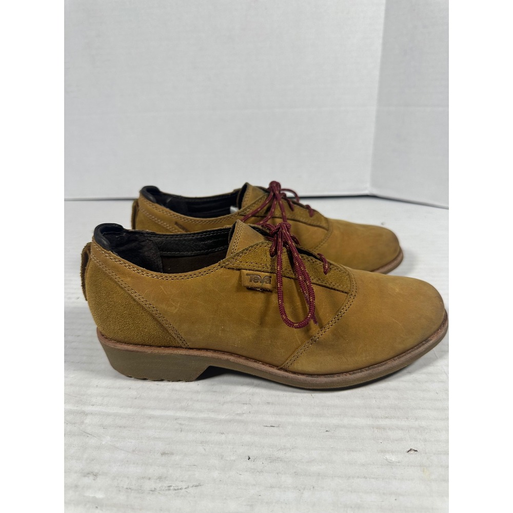 Teva De La Vina Dos Oxford Womens 7.5 Brown Waterproof Leather Suede 1012810